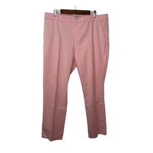 Tommy Hilfiger women's 16 red white seersucker striped pants chinos khakis